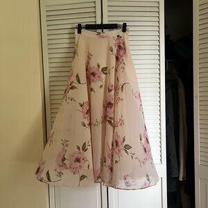 Floral Pink Chiffon Skirt